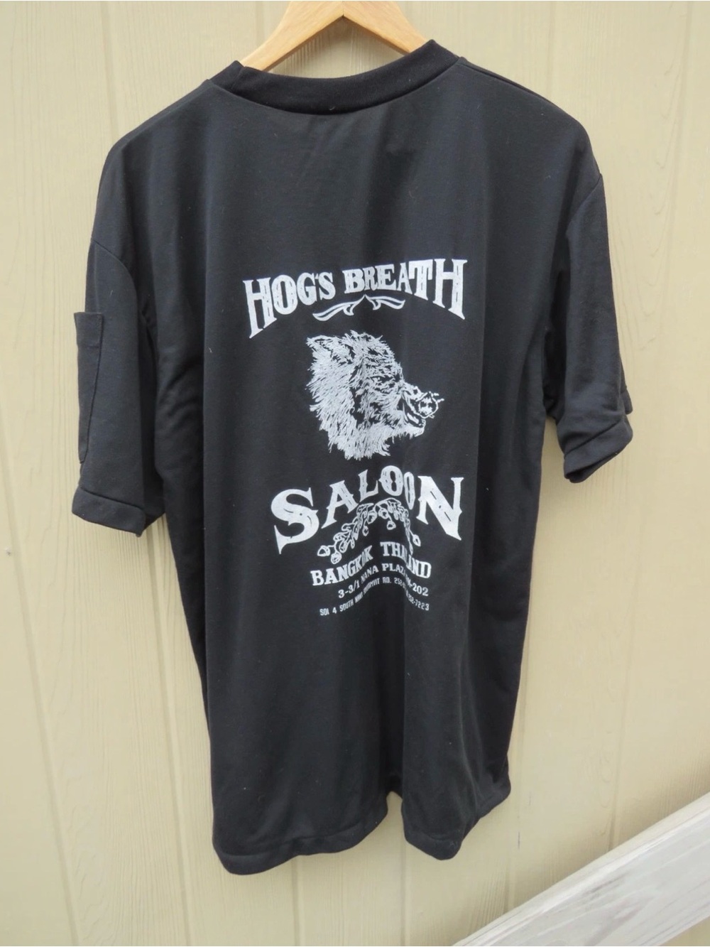 Harley-Davidson Hogs Breath Thai Black Short-Sleeve Tee with White Moto Graphic
